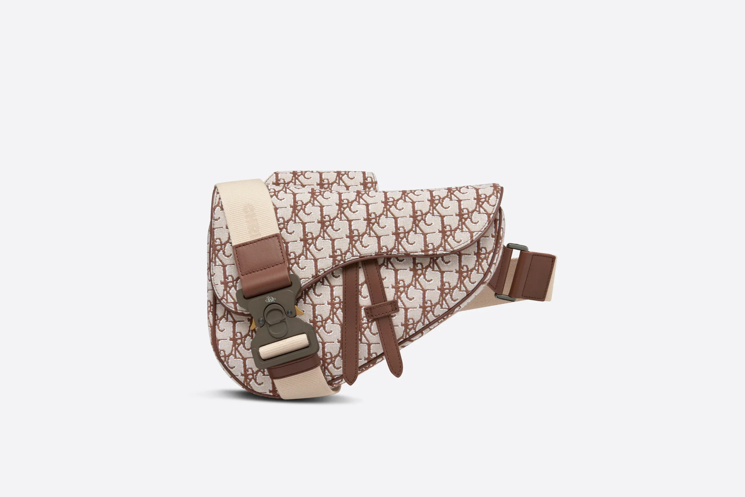 Dior x CACTUS JACK Oblique Jacquard Saddle Bag Coffee Brown – Image 4