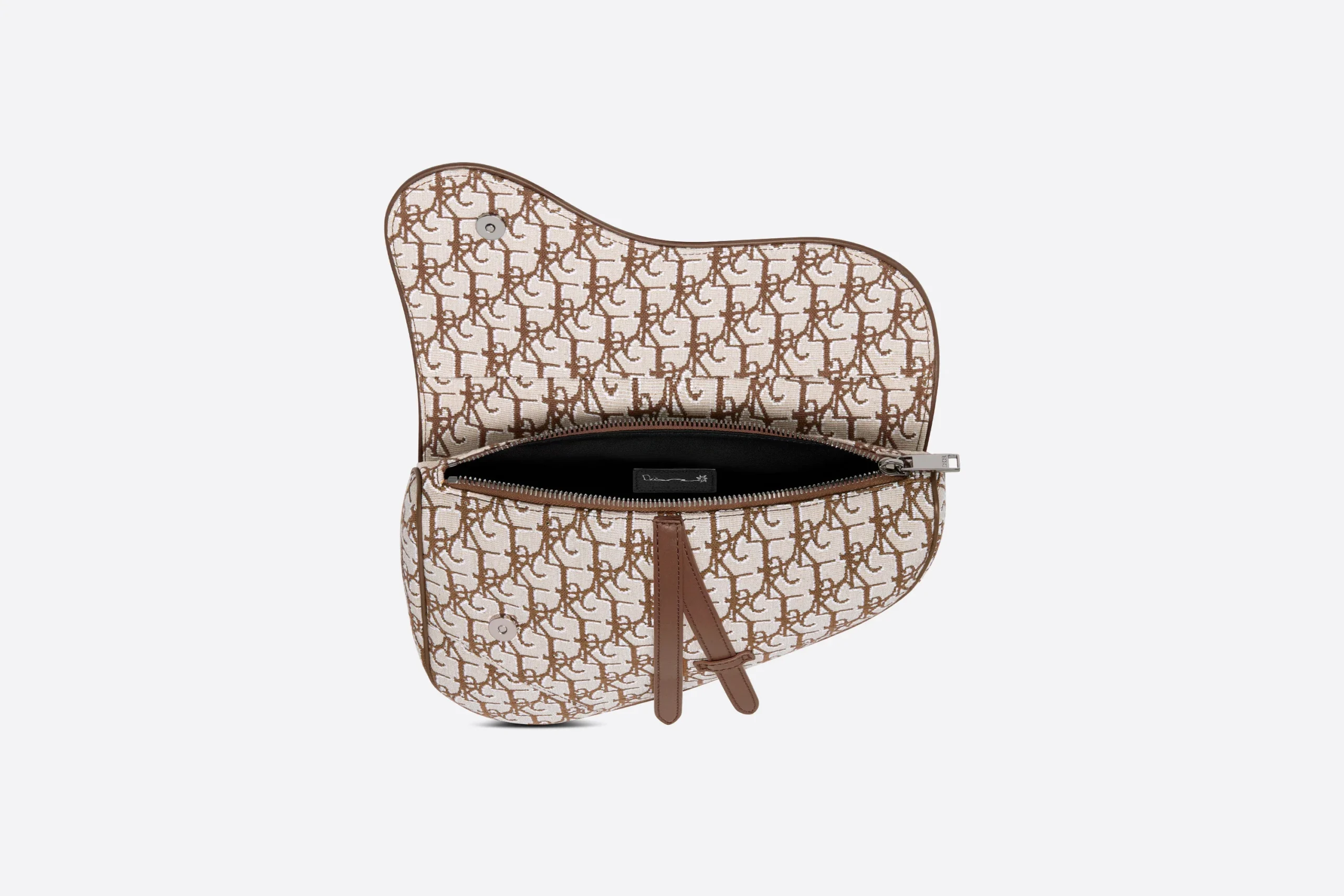 Dior x CACTUS JACK Oblique Jacquard Saddle Bag Coffee Brown – Image 3