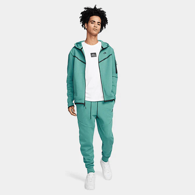 Nike Sportswear Tech Fleece Hoodie & Joggers Set Mineral Teal/Black – Image 3