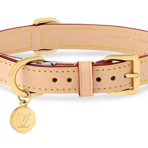 Collier pour chien Louis Vuitton x Takashi Murakami Monogram Multicolore MM Blanc Multicolore