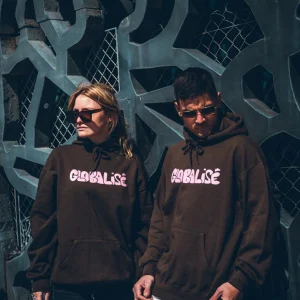 Sweat à capuche - "GLOBALISÉ" marron