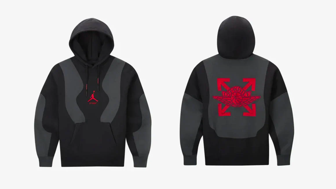 OFF-WHITE x Jordan Hoodie Black – Image 2