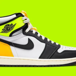 Jordan 1 Retro High White Black Volt University Gold