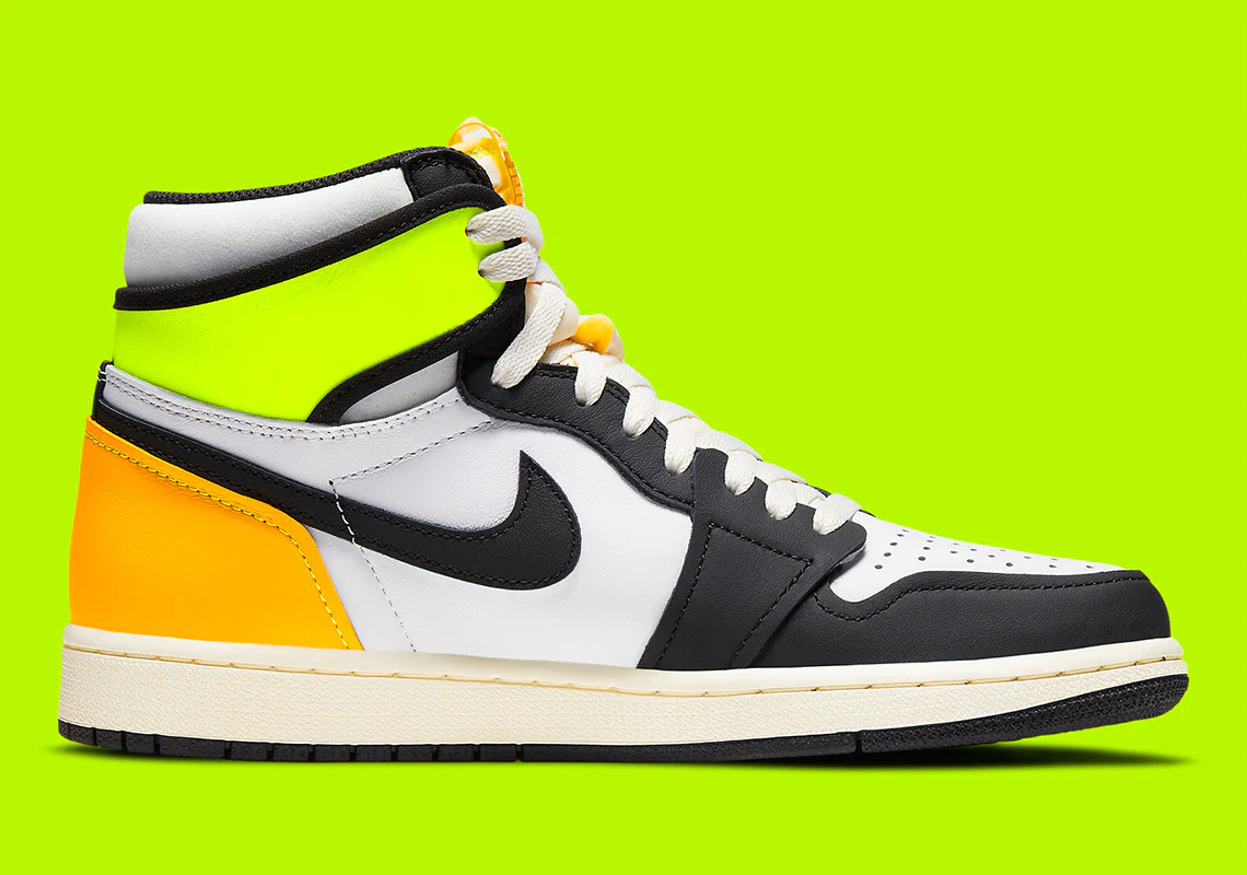Jordan 1 Retro High White Black Volt University Gold – Image 4