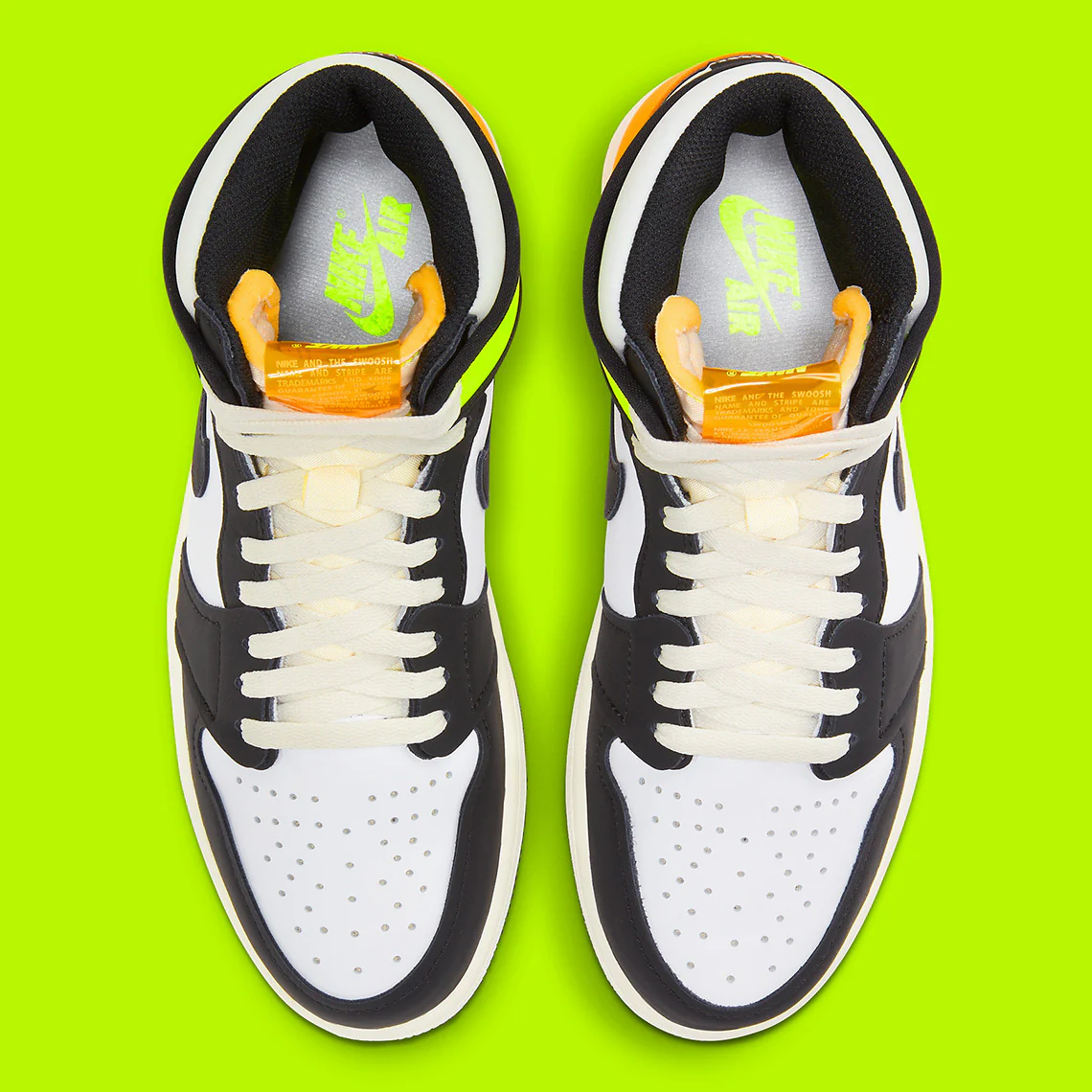 Jordan 1 Retro High White Black Volt University Gold – Image 5