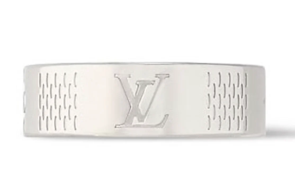 Louis Vuitton Damier Staples Thin Ring Silver – Image 2