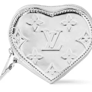 Louis Vuitton Heart Coin Purse Silver
