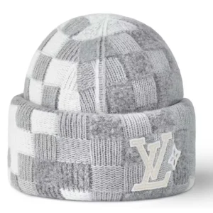 Louis Vuitton LV Crush Damoflage Pearls Beanie Light Gray