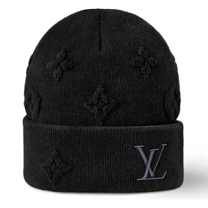 Louis Vuitton LV Crush Monogram Beanie Black