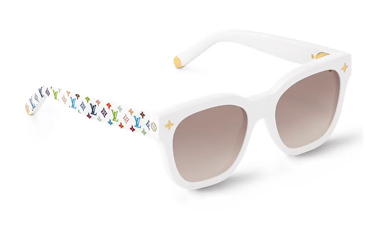 Louis Vuitton x Takashi Murakami My Monogram Multicolor Square Sunglasses White