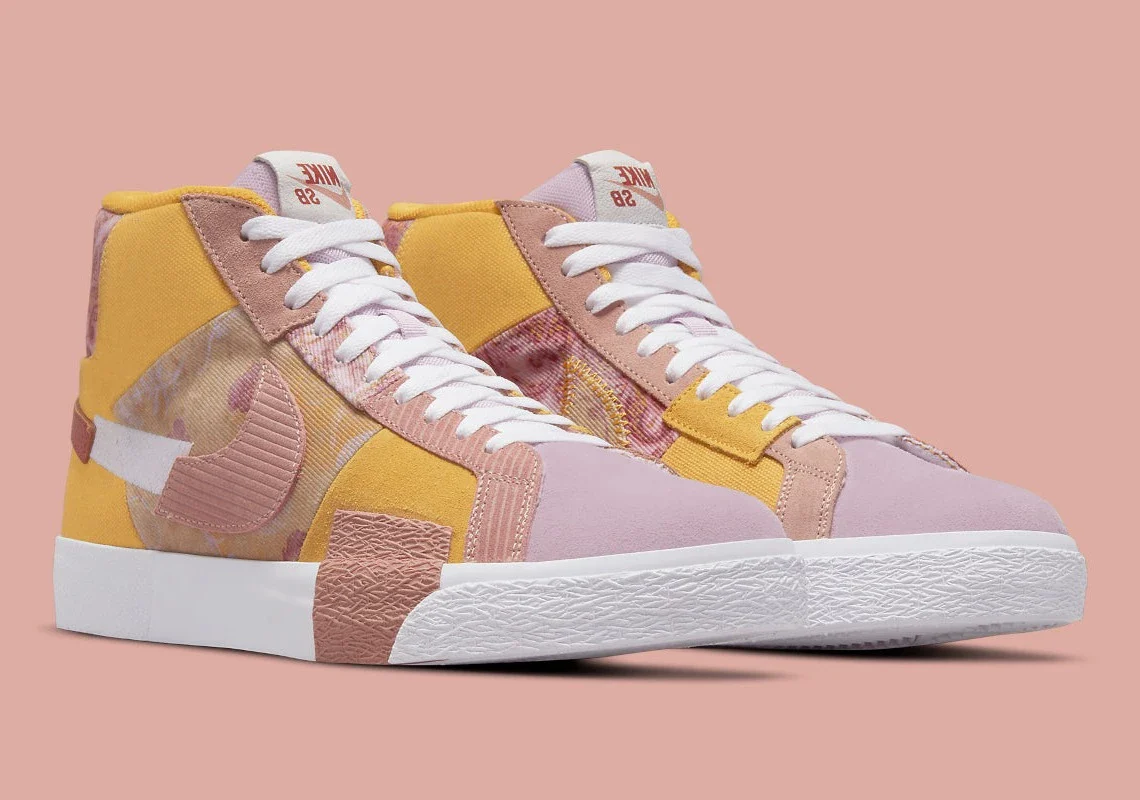 Nike SB Zoom Blazer Mid Premium Floral Paisley Sanded Gold – Image 3