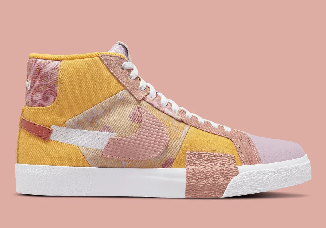 Nike SB Zoom Blazer Mid Premium Floral Paisley Sanded Gold – Image 2