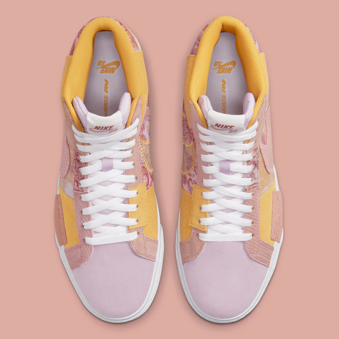 Nike SB Zoom Blazer Mid Premium Floral Paisley Sanded Gold – Image 5