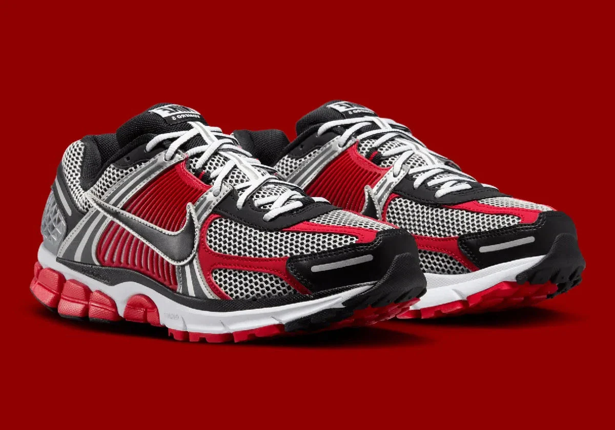 Nike Air Zoom Vomero 5 Metallic Silver University Red – Image 3