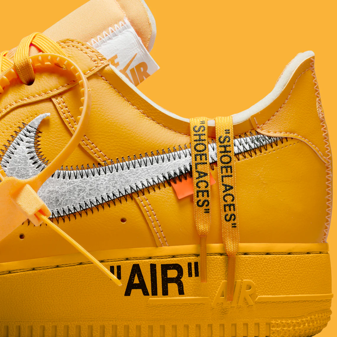 Nike Air Force 1 Low OFF-WHITE University Gold Metallic Silver – Image 7