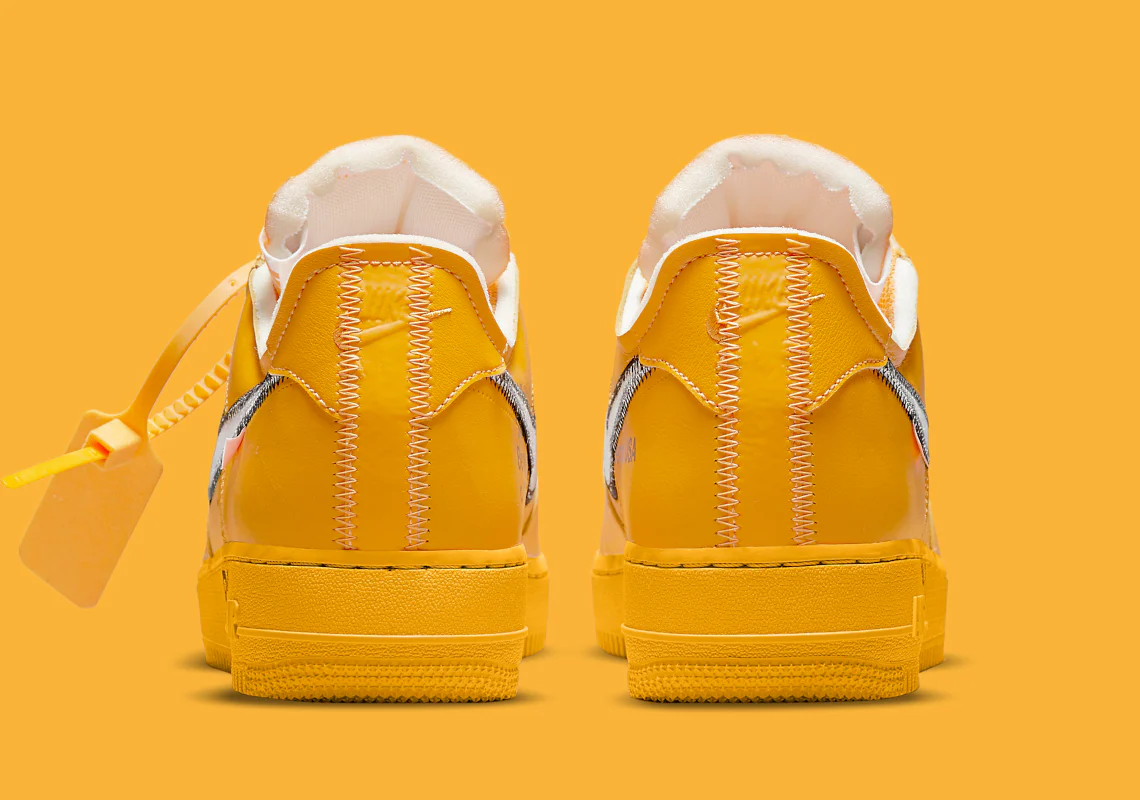 Nike Air Force 1 Low OFF-WHITE University Gold Metallic Silver – Image 6