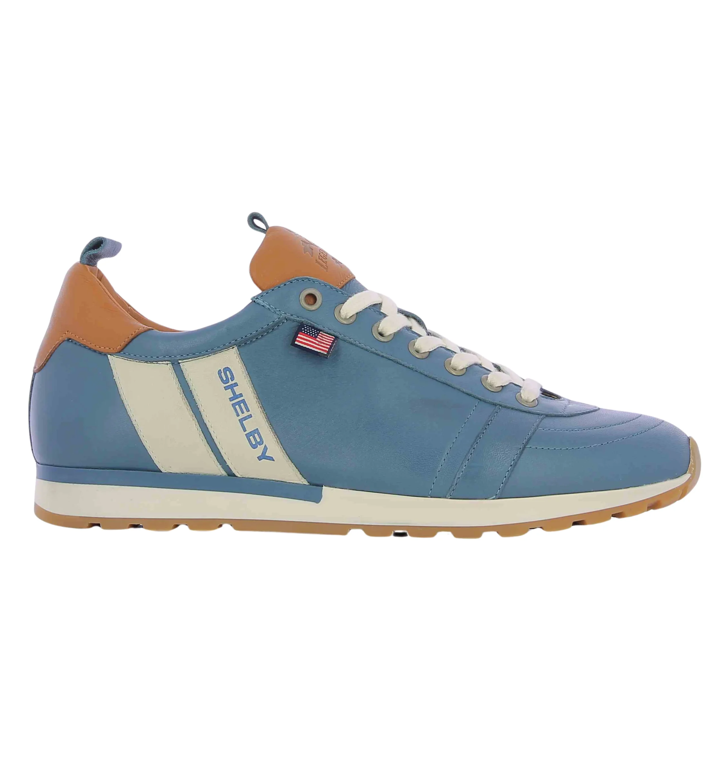 Chaussures cuir Classic Legend Motors Caroll Shelby GT Bleu