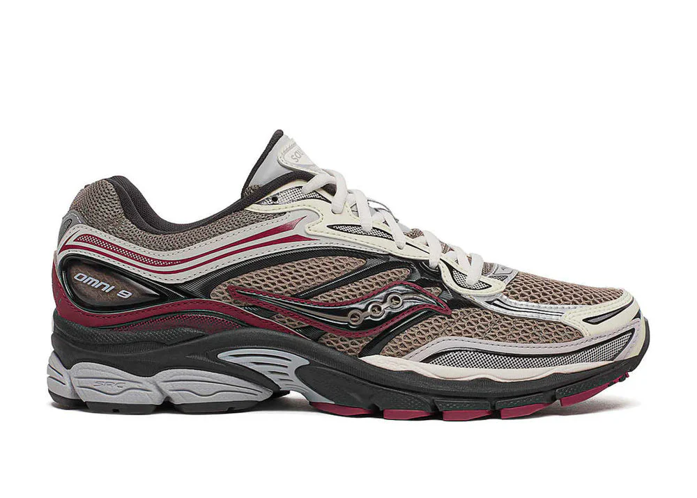 Saucony ProGrid Omni 9 Tomorrow, Meet Yesterday Pack Tan Maroon