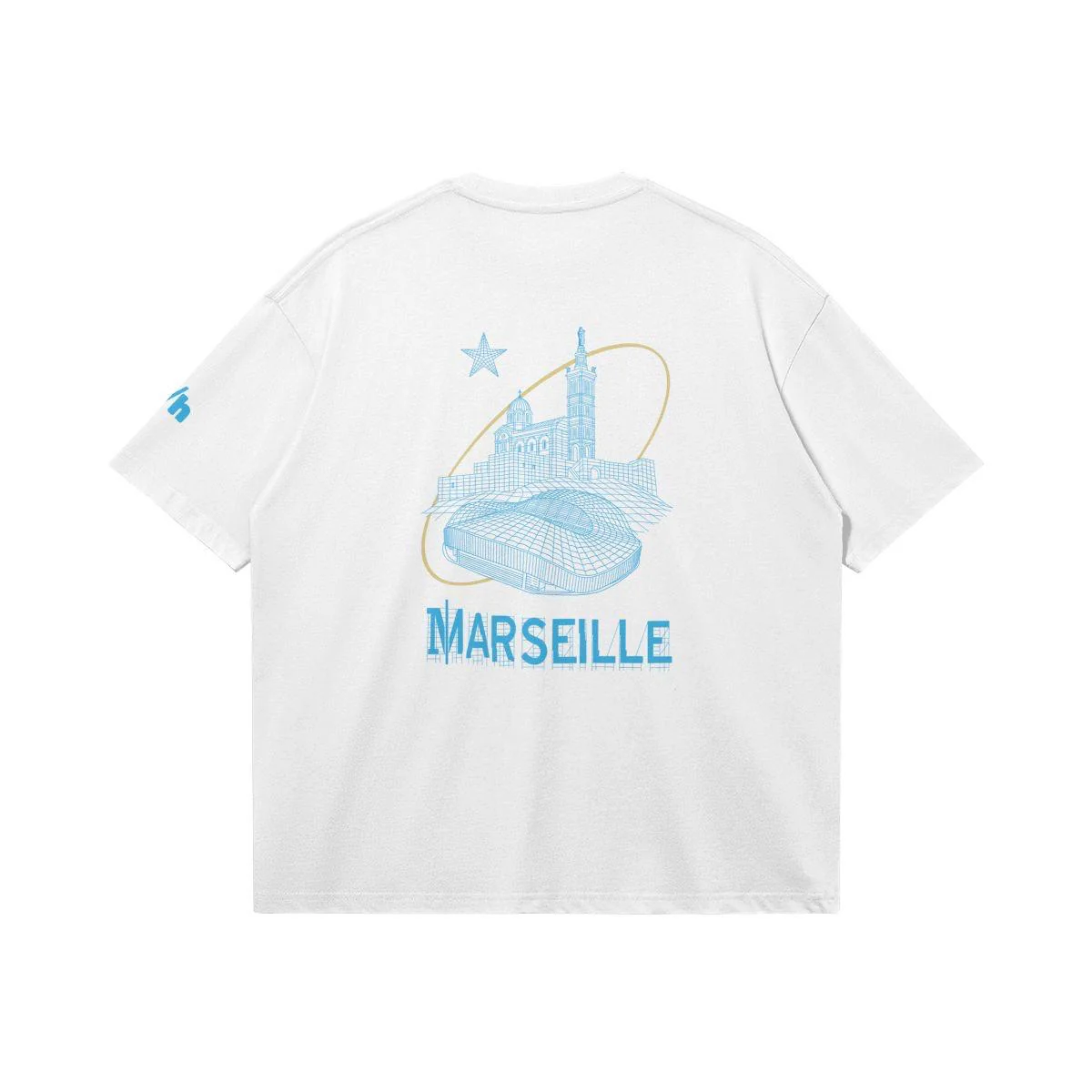 T-shirt Global Sneakers x Ailleurs/Higher “Marseille” Blanc/Bleu – Image 3