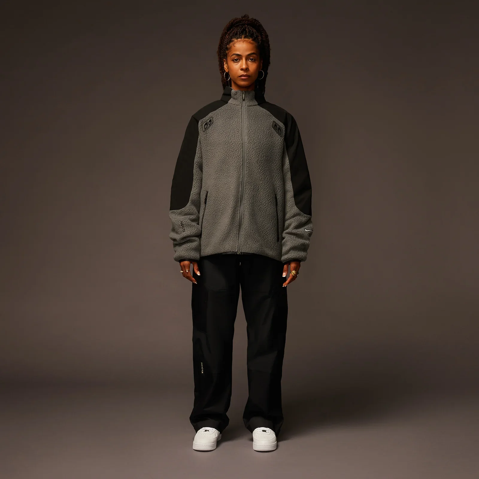 Nike x NOCTA Tahr Sherpa Zip-Up Jacket Iron Grey – Image 5