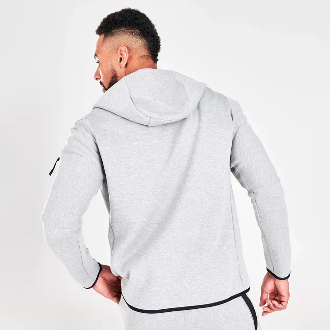 Nike Sportswear Tech Fleece Full Zip Hoodie & Joggers Set Grey – Image 4