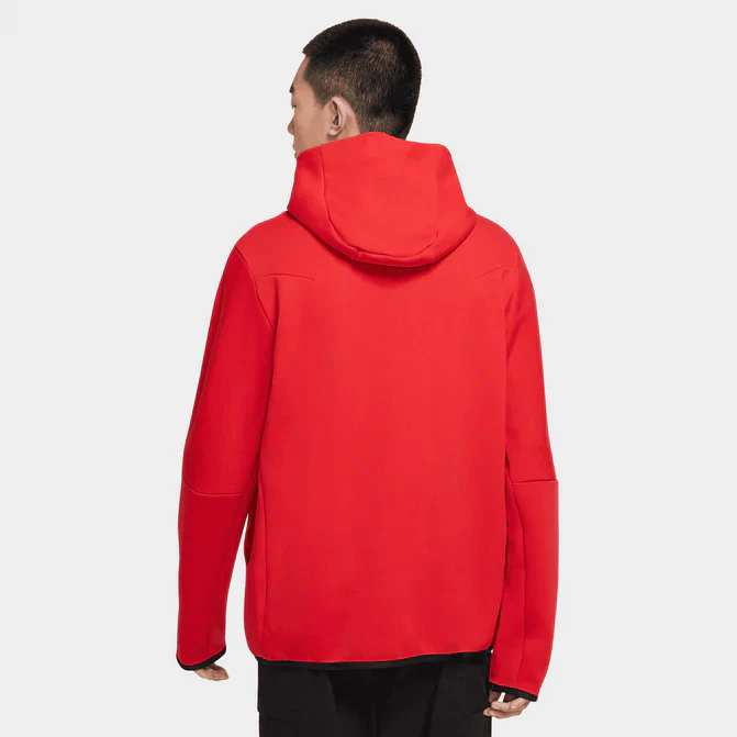Nike Sportswear Tech Fleece Full Zip Hoodie & Joggers Set University Red – Image 4