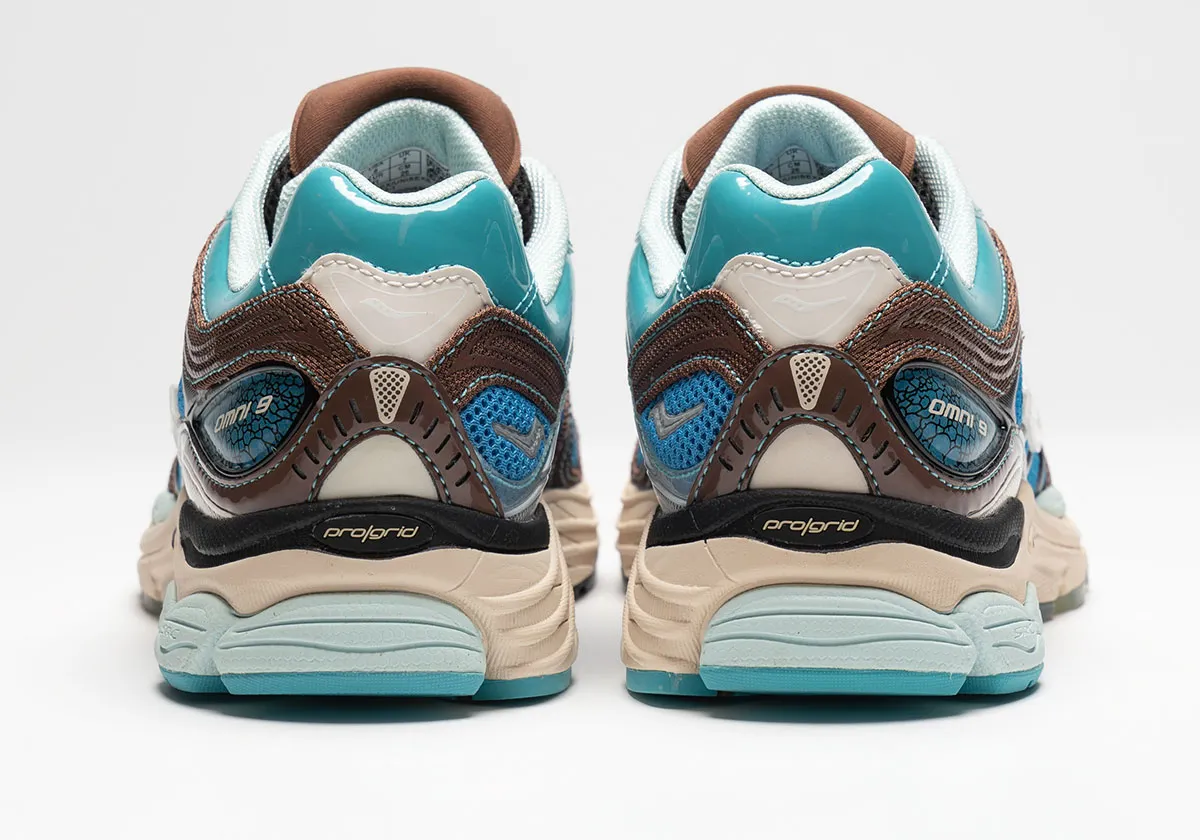 Saucony ProGrid Omni 9 Footpatrol Blue Brown – Image 5