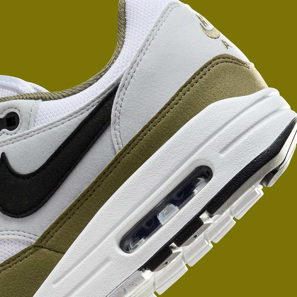 Nike Air Max 1 White Black Medium Olive – Image 8