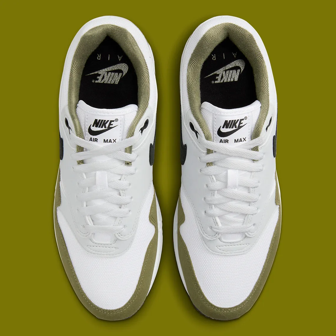 Nike Air Max 1 White Black Medium Olive – Image 5