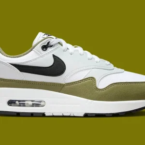 Nike Air Max 1 White Black Medium Olive
