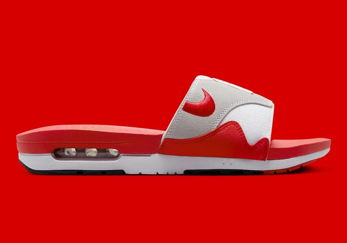 Nike Air Max 1 Slide White University Red – Image 2