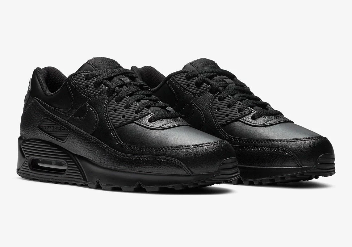 Nike Air Max 90 Leather Triple Black (2020) – Image 3