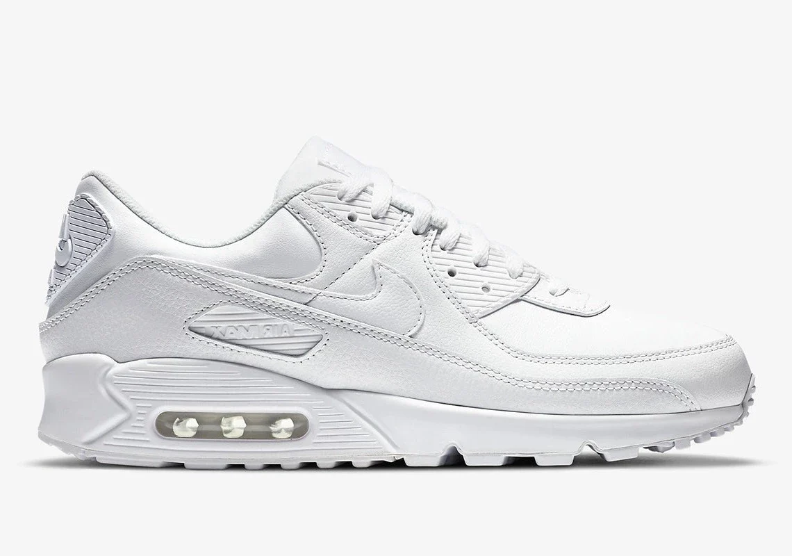 Nike Air Max 90 Leather Triple White (2020) – Image 2