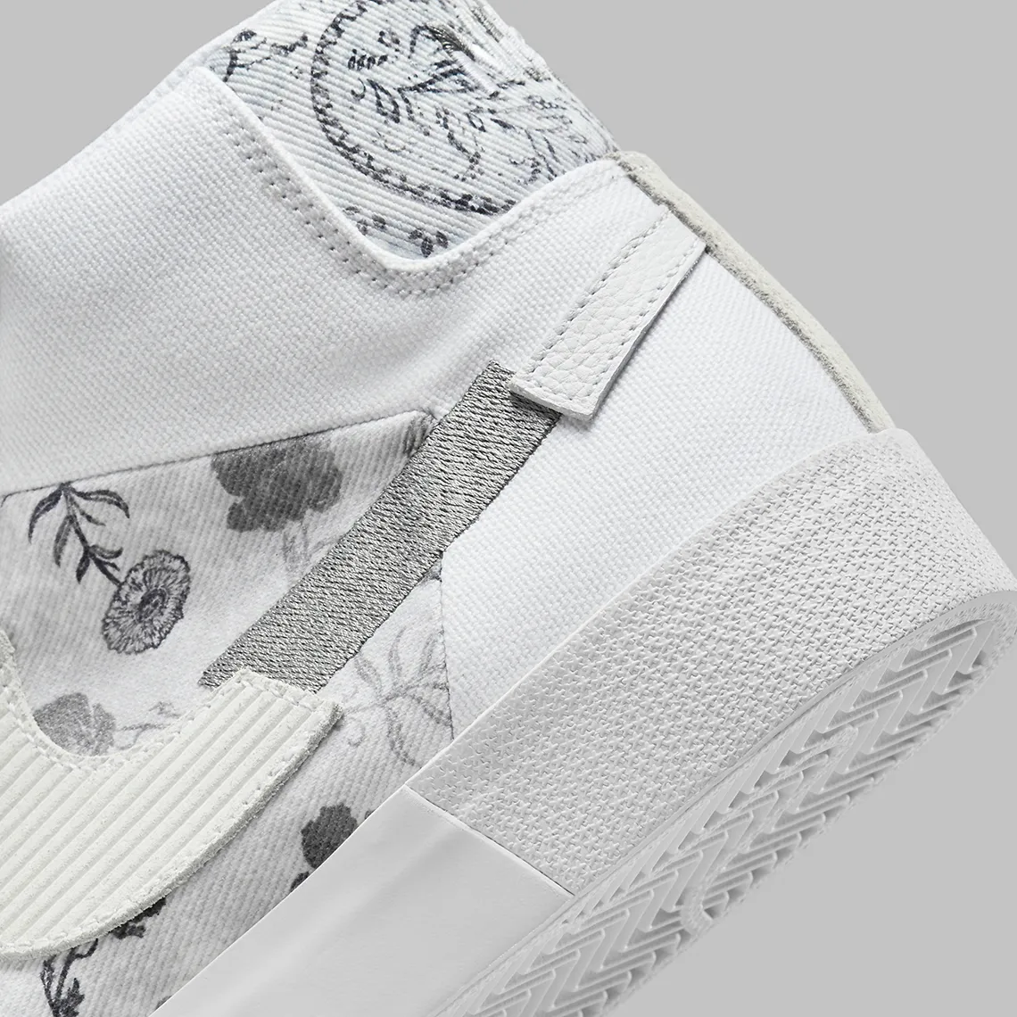 Nike SB Zoom Blazer Mid Premium Floral White Grey – Image 8