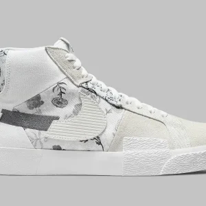 Nike SB Zoom Blazer Mid Premium Floral White Grey