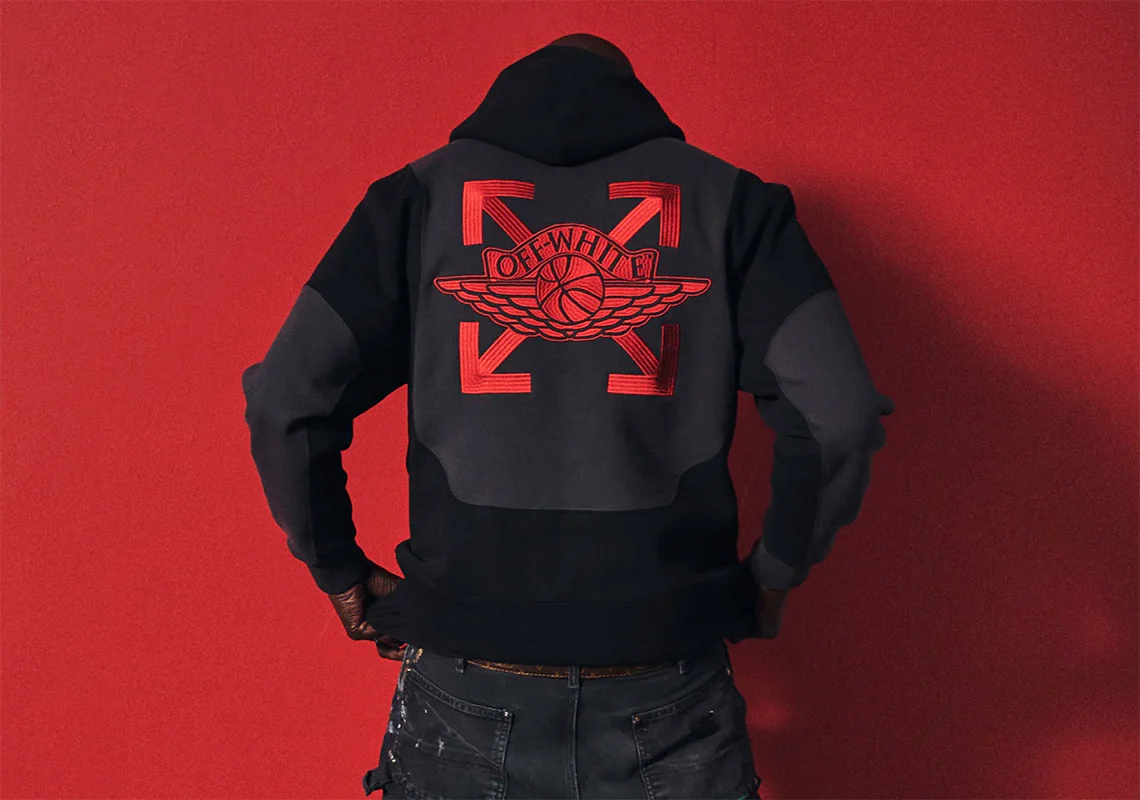 OFF-WHITE x Jordan Hoodie Black – Image 3