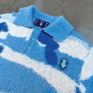 PULL DOMRICH MOHAIR BLEU