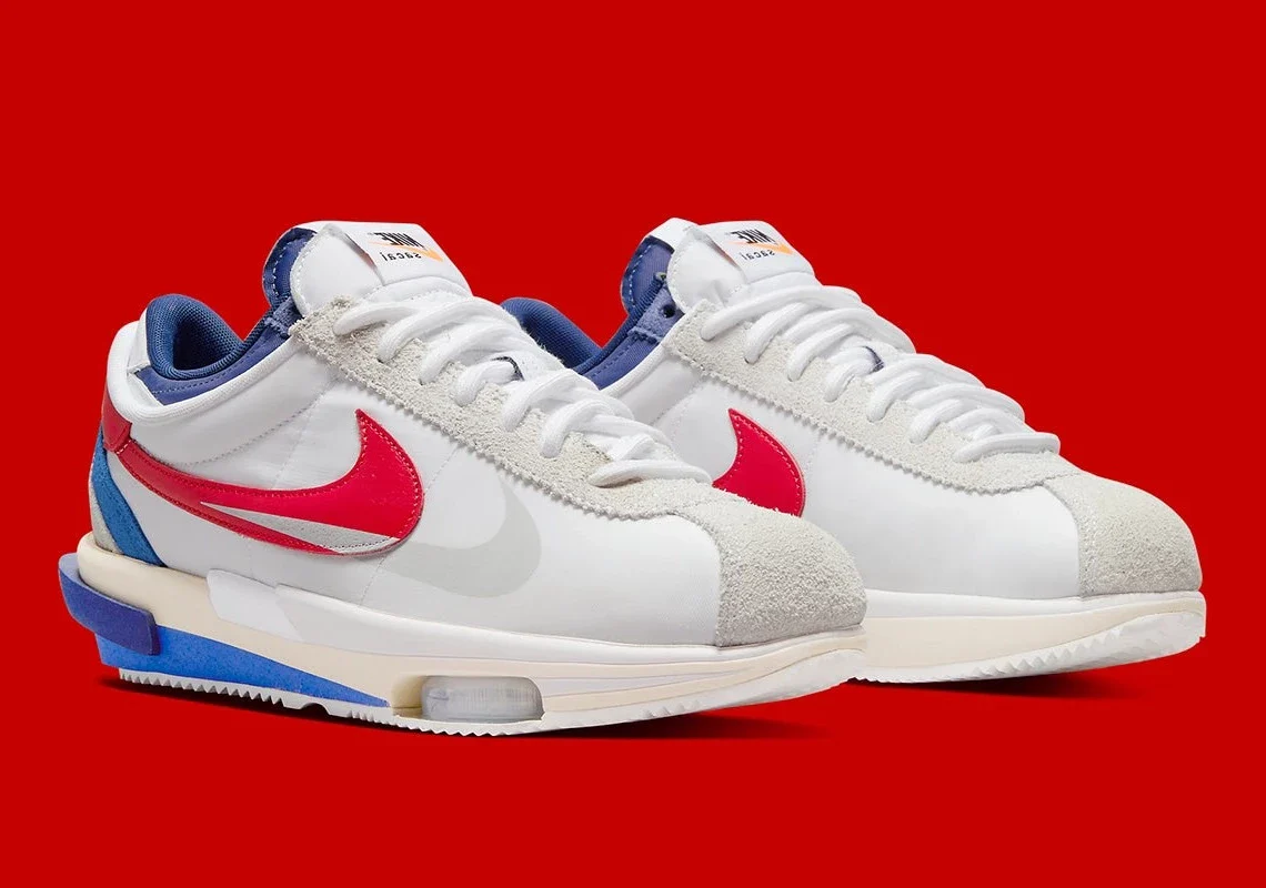 Nike Zoom Cortez SP sacai White University Red Blue – Image 3