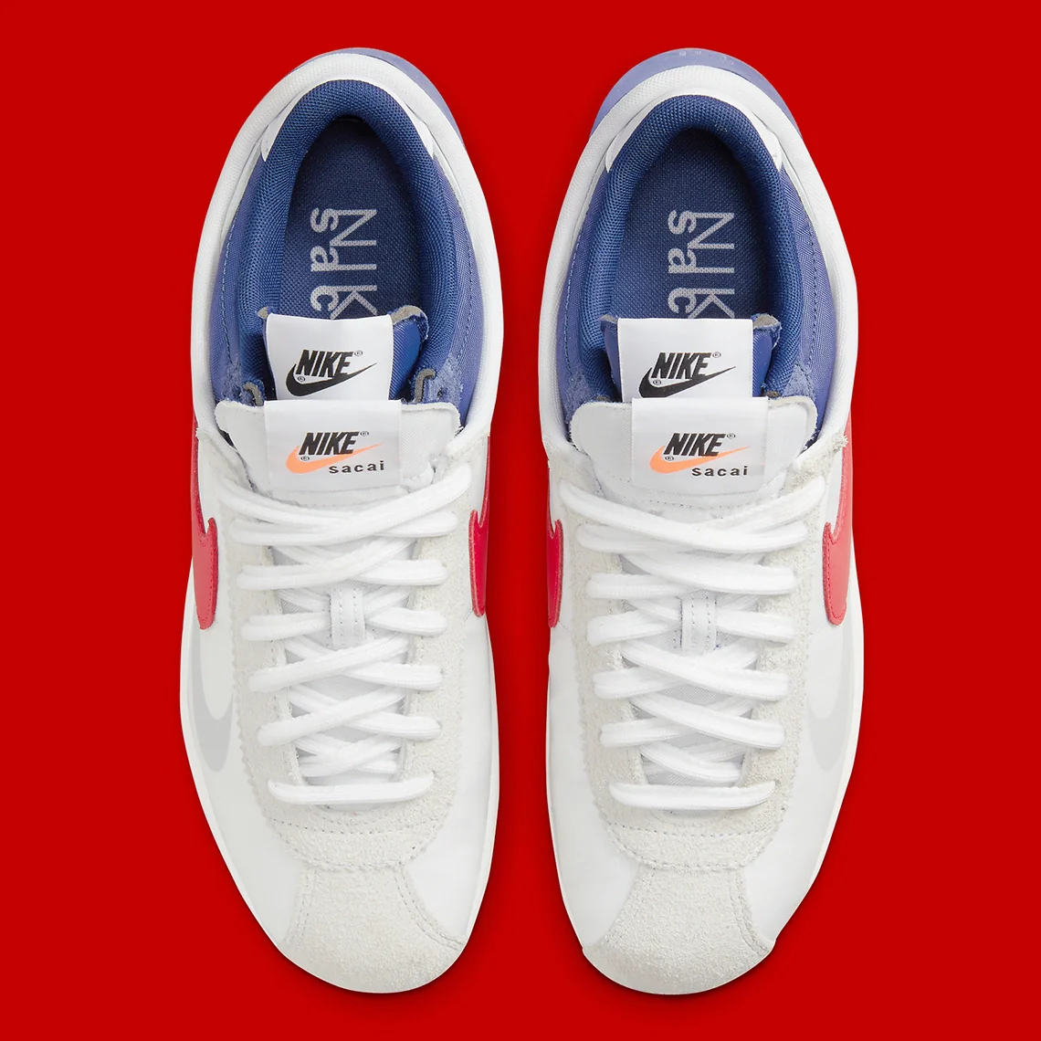 Nike Zoom Cortez SP sacai White University Red Blue – Image 5