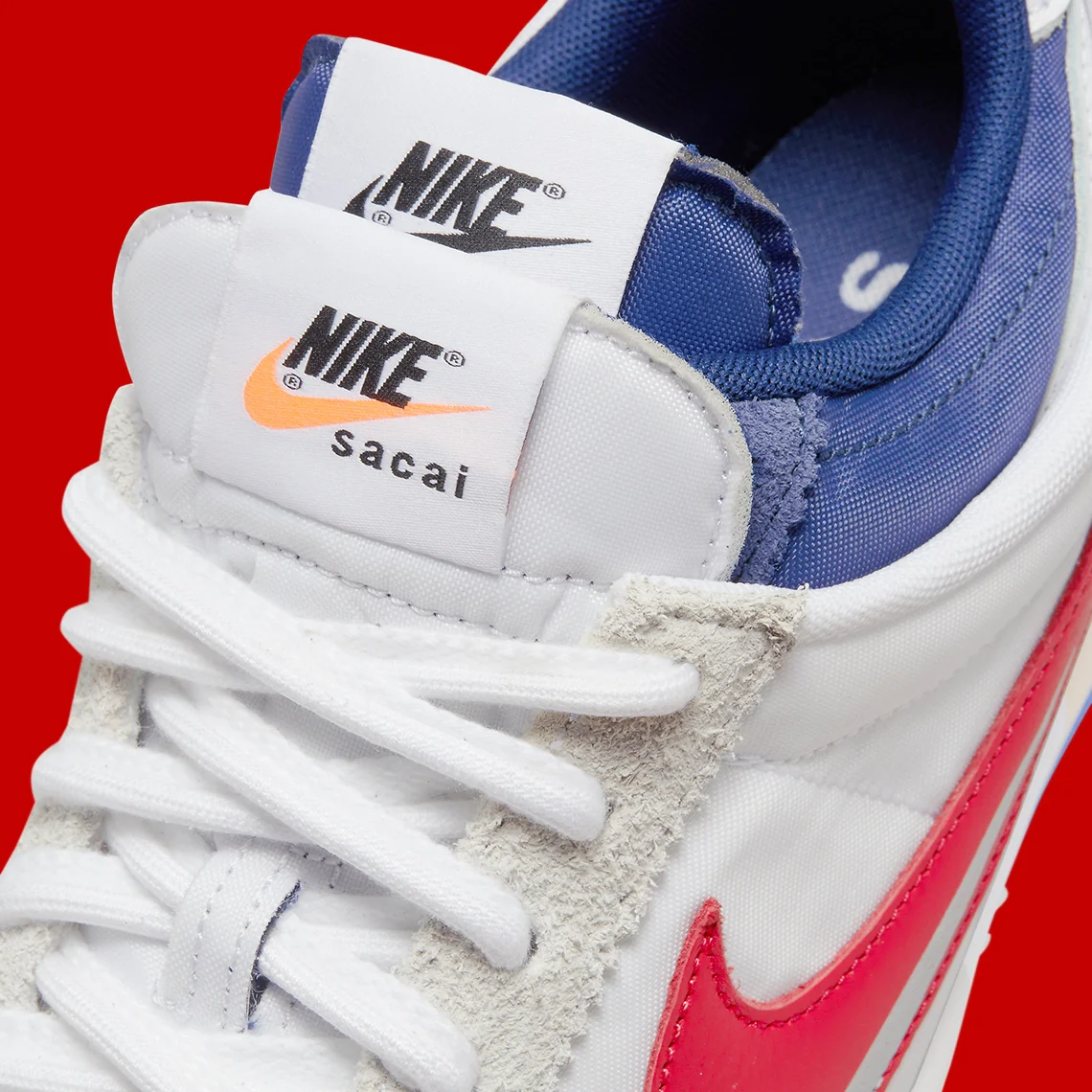 Nike Zoom Cortez SP sacai White University Red Blue – Image 7