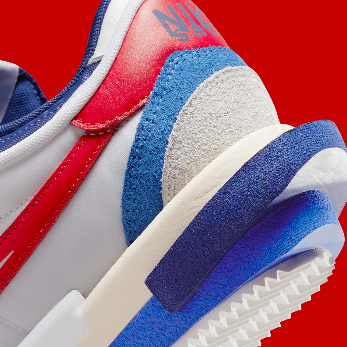 Nike Zoom Cortez SP sacai White University Red Blue – Image 8