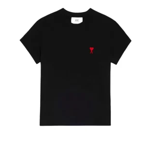 Ami Paris Ami De Coeur T-Shirt Black/Red