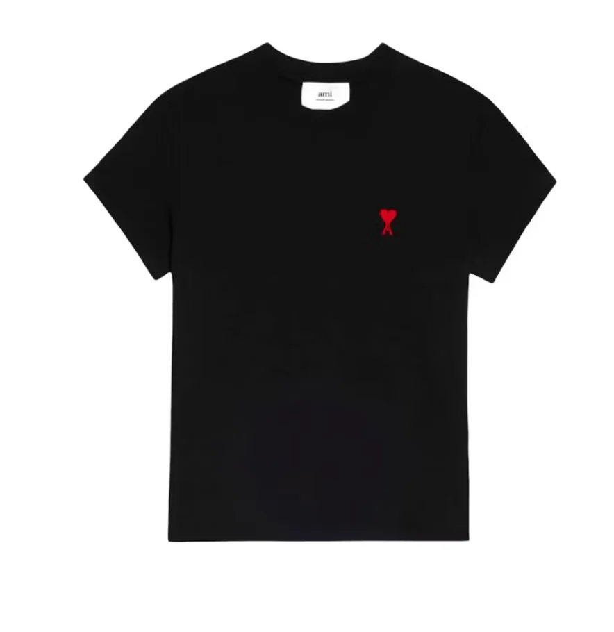 Ami Paris Ami De Coeur T-Shirt Black/Red