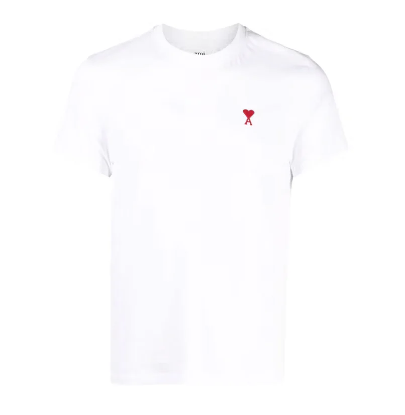 Ami Paris Ami De Coeur Classic Fit T-Shirt White/Red
