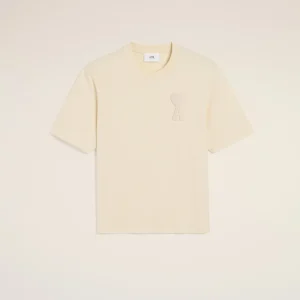 Tee-shirt AMI PARIS Beige Gros Coeur Beige